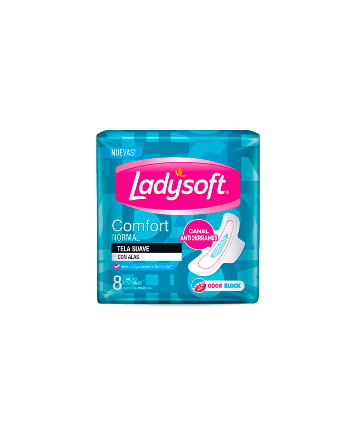 Toallitas Femeninas Ladysoft Comfort Normal Tela Suave con Alas 8 Un
